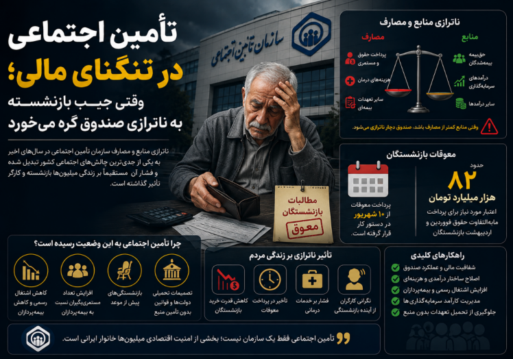تأمین اجتماعی در تنگنای مالی؛ وقتی جیب بازنشسته به ناترازی صندوق گره می‌خورد